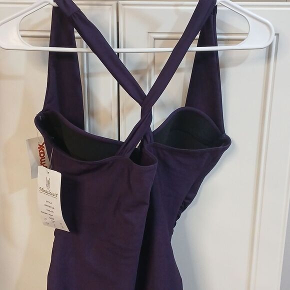 Miraclesuit Elegant Purple Swimsuit NWT Size 10 - Picture 6 of 8